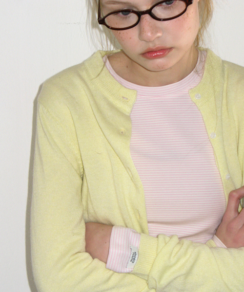 SOFT MINI LABEL LONG SLEEVE PINK STRIPE