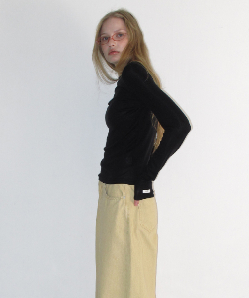SOFT MINI LABEL LONG SLEEVE BLACK