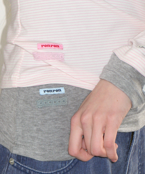 SOFT MINI LABEL LONG SLEEVE GREY