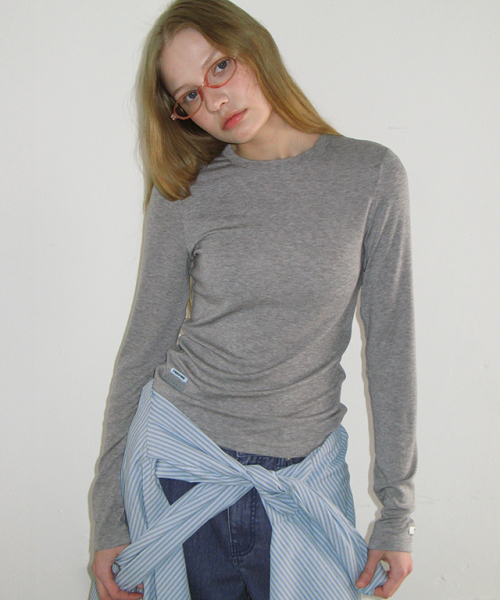 SOFT MINI LABEL LONG SLEEVE GREY