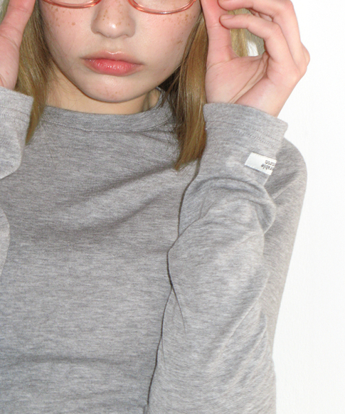SOFT MINI LABEL LONG SLEEVE GREY