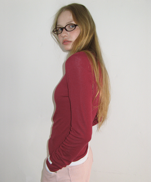 SOFT MINI LABEL LONG SLEEVE RED