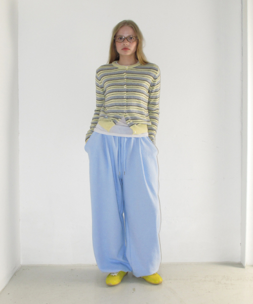 SOFT DAYS KNIT CARDIGAN YELLOW STRIPE