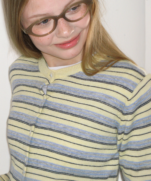 SOFT DAYS KNIT CARDIGAN YELLOW STRIPE