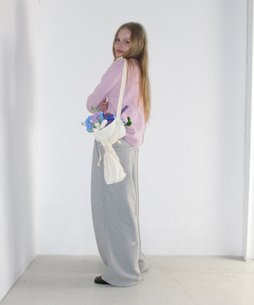 SUBTLE LOGO WIDE SWEAT PANTS GREY
