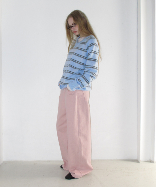 SOFT PIGMENT WIDE DENIM PANTS PINK