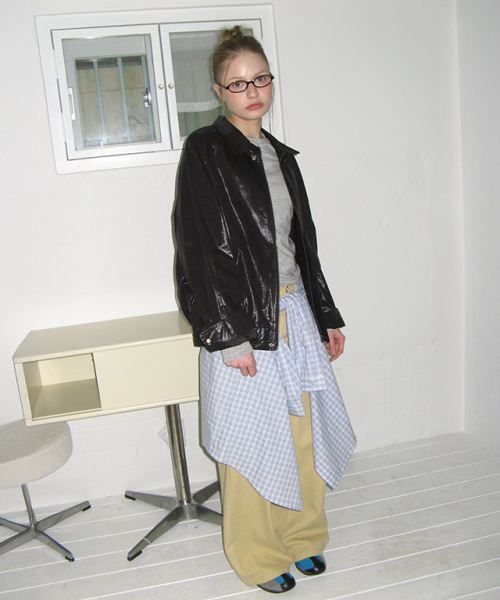 SOFT PIGMENT WIDE DENIM PANTS YELLOW
