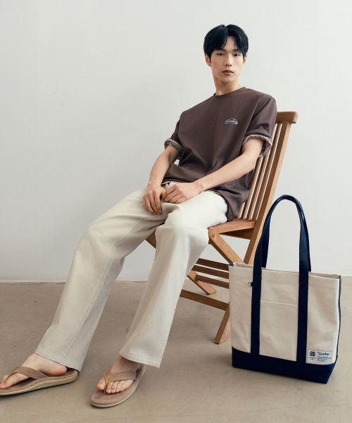 [UNS]Ivory color canvas tote bag