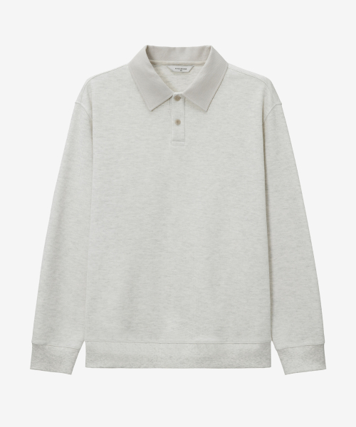 Twill Collar Oversized Fit Sweatshirt