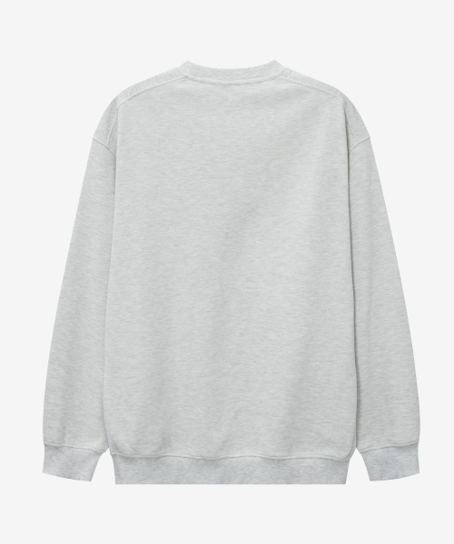 Diagonal oversized fit oatmeal sweatshirt