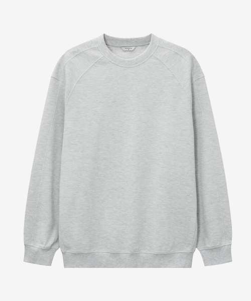Diagonal oversized fit oatmeal sweatshirt