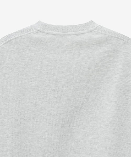 Diagonal oversized fit oatmeal sweatshirt