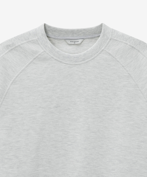 Diagonal oversized fit oatmeal sweatshirt