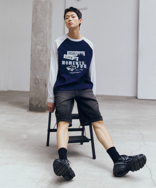 Raglan Oversized Fit Long-Sleeved T-Shirt - 2color
