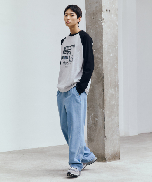 Raglan Oversized Fit Long-Sleeved T-Shirt - 2color
