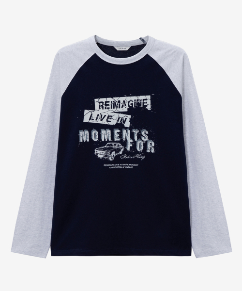 Raglan Oversized Fit Long-Sleeved T-Shirt - 2color