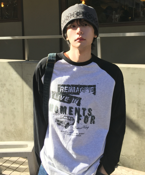 Raglan Oversized Fit Long-Sleeved T-Shirt - 2color