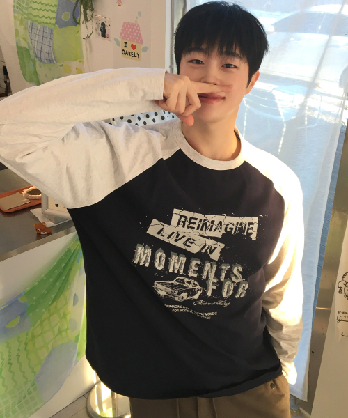 Raglan Oversized Fit Long-Sleeved T-Shirt - 2color
