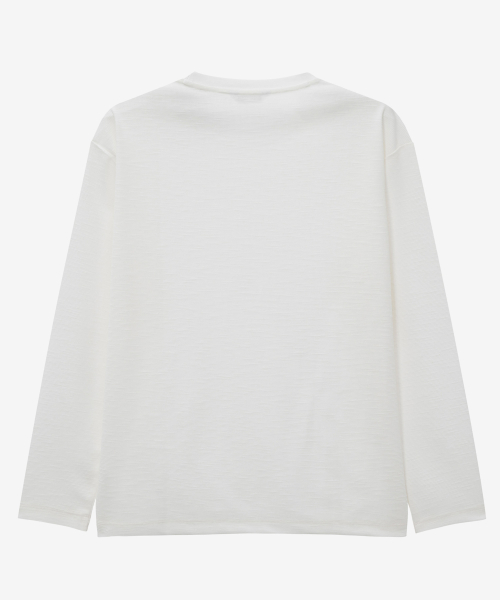 Sakariva Slub Round Long Sleeve T-Shirt - 2color