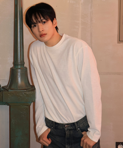 Sakariva Slub Round Long Sleeve T-Shirt - 2color