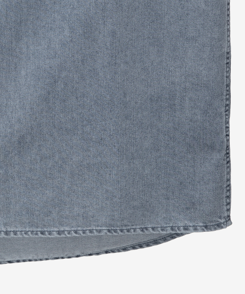 washed light indigo denim outer shirt