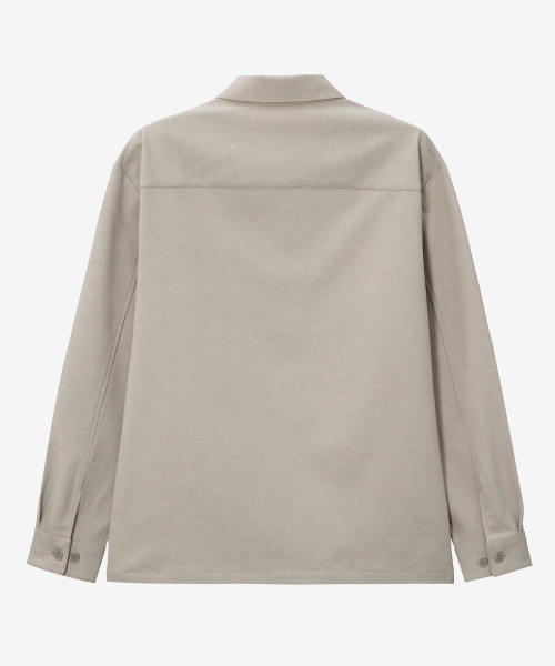 Tissue deformation pocket outer shirt - 2color