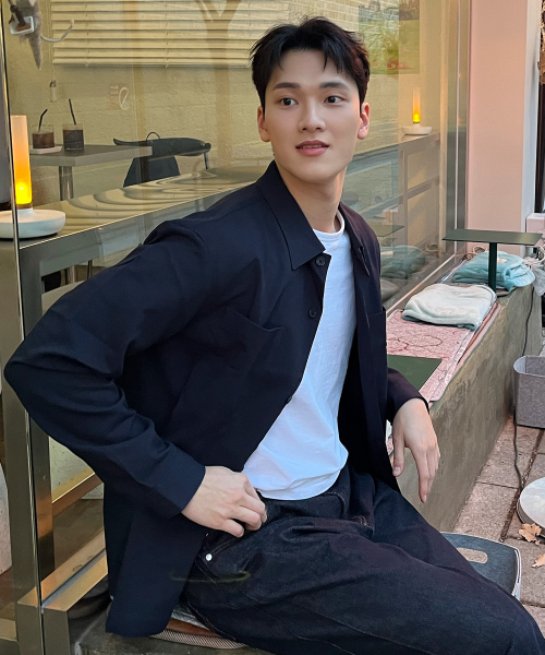 Tissue deformation pocket outer shirt - 2color
