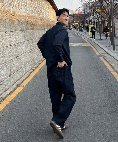 Tissue deformation pocket outer shirt - 2color