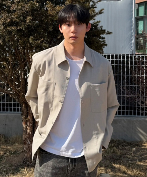 Tissue deformation pocket outer shirt - 2color