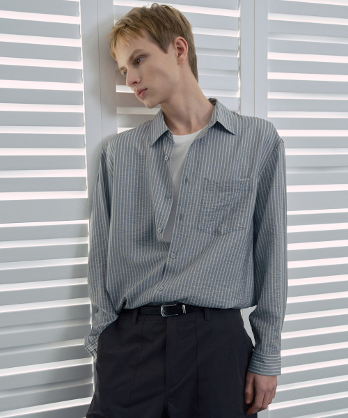[COUTURE]Stripe Overfit Daily Shirt - 2color