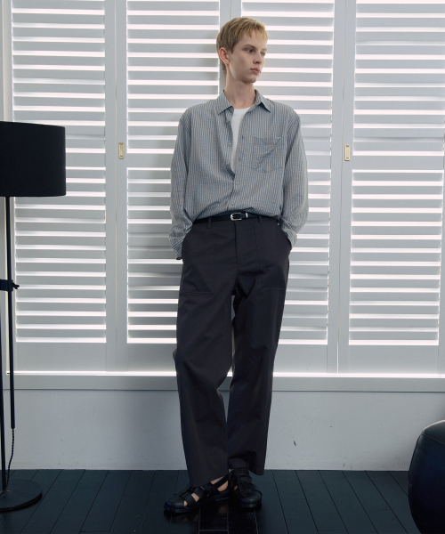 [COUTURE]Stripe Overfit Daily Shirt - 2color