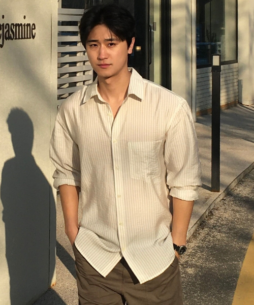 [COUTURE]Stripe Overfit Daily Shirt - 2color