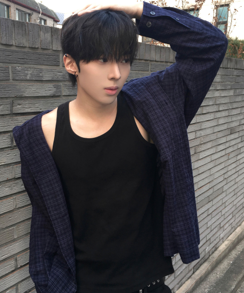 Checkered Overfit Hooded Shirt - 2color