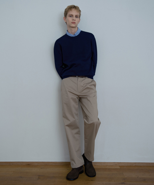 straight chino banding pants - 2color