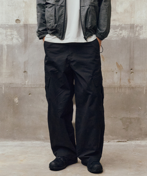 Adjust Wide Cargo Pants - 2color