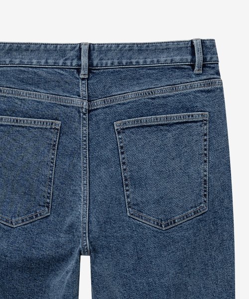straight medium blue denim pants_DI
