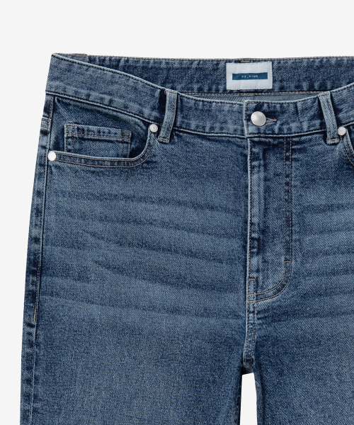 straight medium blue denim pants_DI