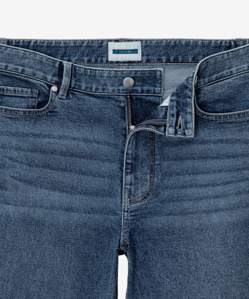 straight medium blue denim pants_DI