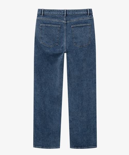 straight medium blue denim pants_DI