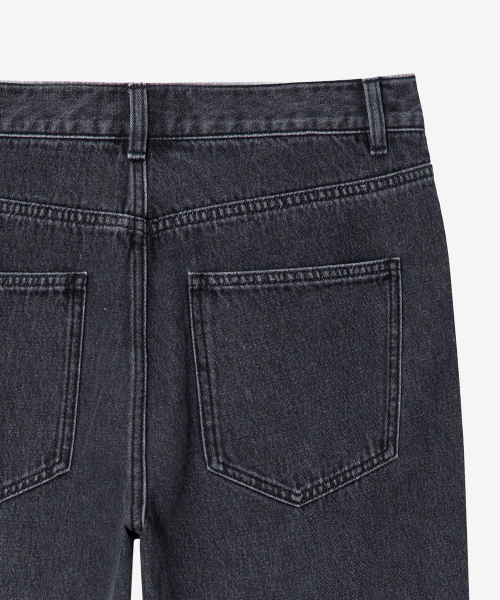 wide gray denim pants