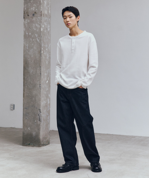 Wide Raw denim pants_IN