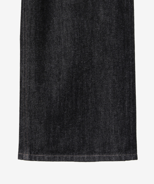 Wide Black Raw Denim Pants