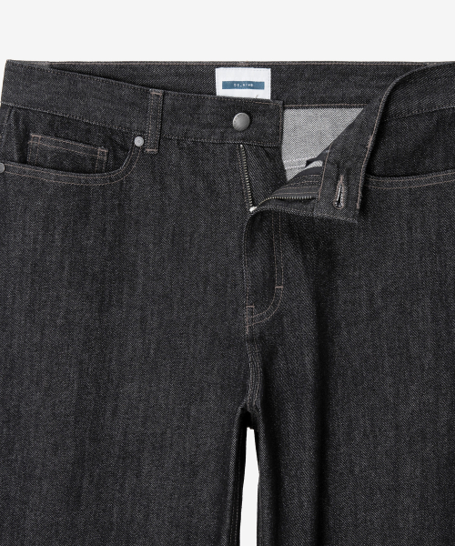 Wide Black Raw Denim Pants