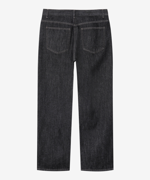 Wide Black Raw Denim Pants