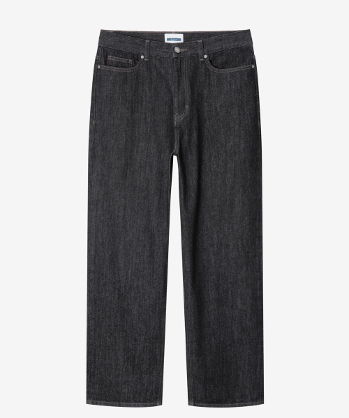 Wide Black Raw Denim Pants