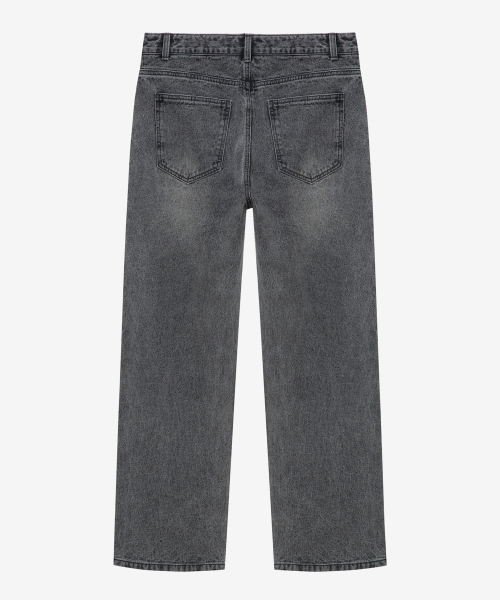 Wide bone tissue gray denim pants