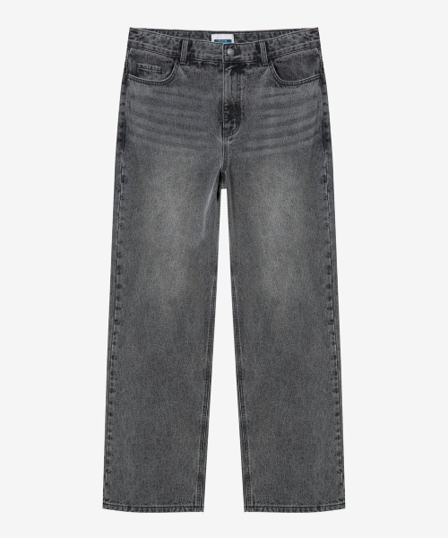 Wide bone tissue gray denim pants