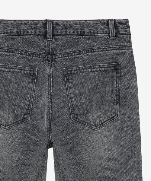 Wide bone tissue gray denim pants