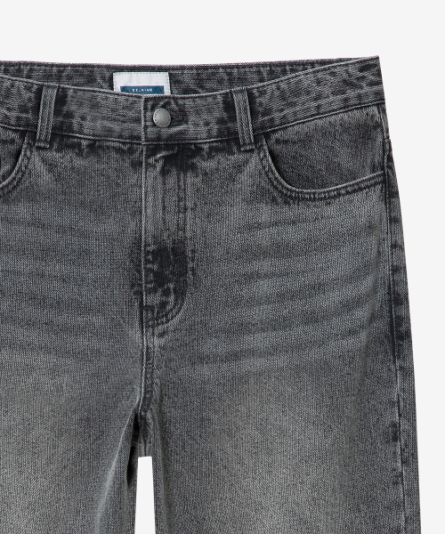 Wide bone tissue gray denim pants