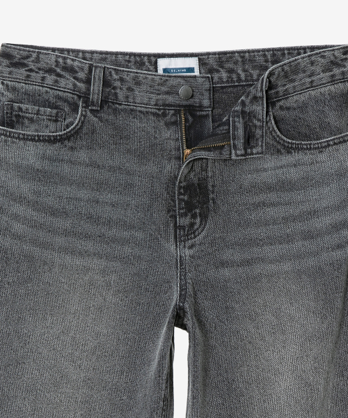 Wide bone tissue gray denim pants